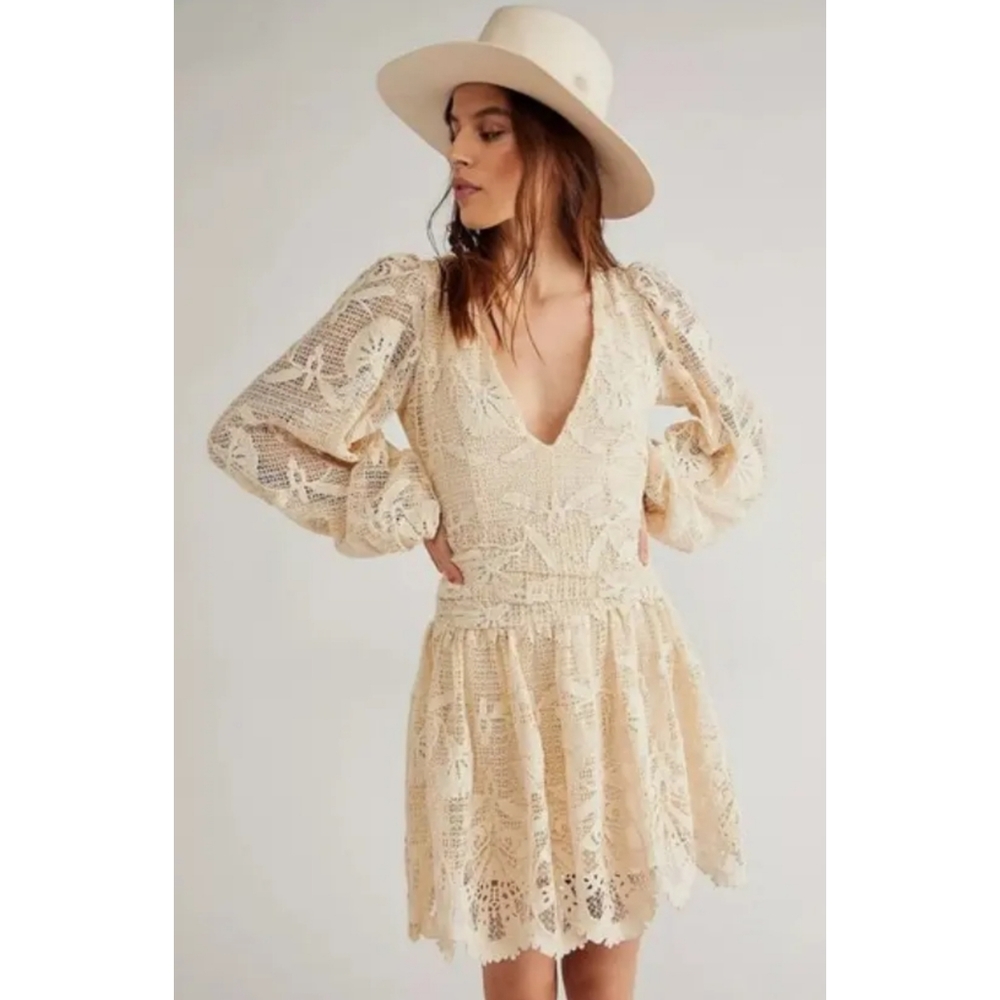 Free People Jen’s Pirate Booty Reflection Lapis Mini Dress Size XS